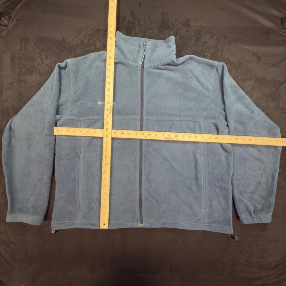 Columbia Mens XL Fleece Jacket Steel Blue Full Zip Outdoor
